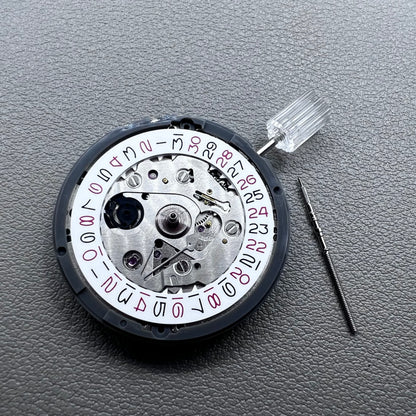 Seiko NH35 watch accessory showcasing red even number dial with high-accuracy automatic mechanical movement.