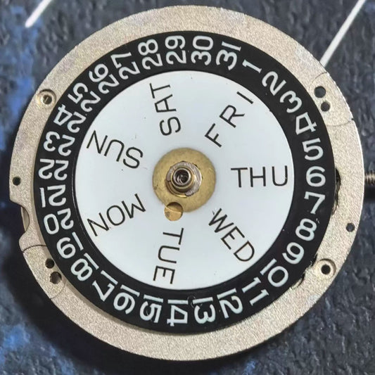 ETA CAL1219 Watch Mechanical Movement Black Disk 3 Hands Double Calendar