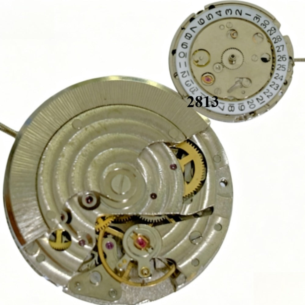 Chinese 2813 8205 Auto Mechanical Movement Splints Striped Carved Rotor Golden Wheel