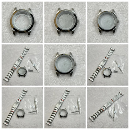 36mm/41mm Steel Watch Case Set + Watchband Precision Sapphire Glass for NH35