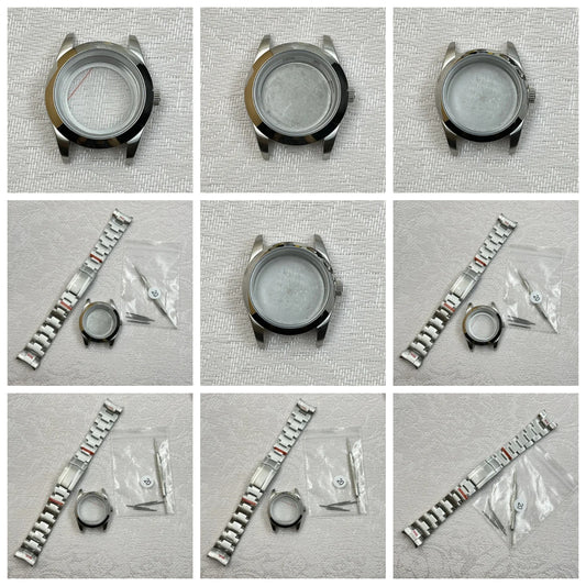 36mm/41mm Steel Watch Case Set + Watchband Precision Sapphire Glass for NH35
