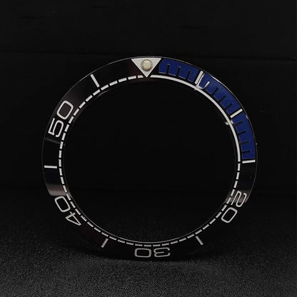 Sloping 41.5x32.8mm ceramic bezel GMT diving watch insert, durable replacement for men's watches.