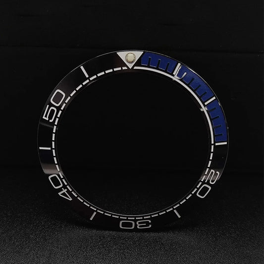 Sloping 41.5x32.8mm ceramic bezel GMT diving watch insert, durable replacement for men's watches.