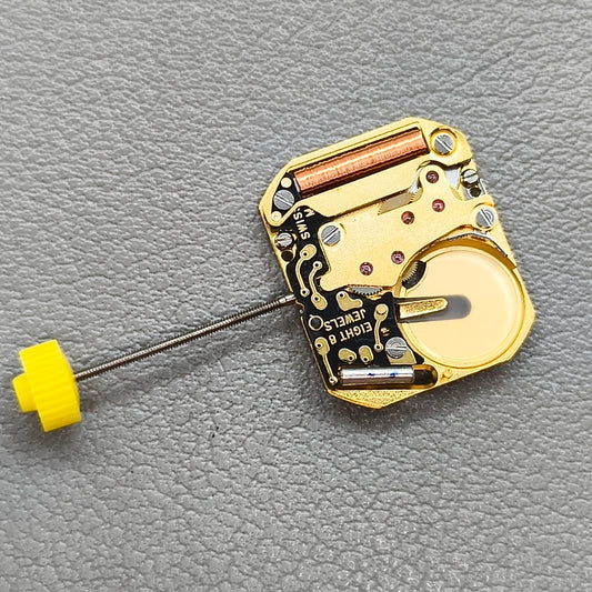 Swiss ISA 125 Golden Watch Quartz Movement With Watch Stem