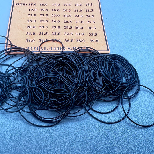 42 Sizes 144pcs 0.8mm waterproof O-ring kit, durable watch back gasket washers for sealing.