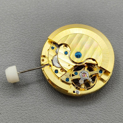 Men Golden Hollow Automatic Mechanical Movement Small Second@6 3 Hands