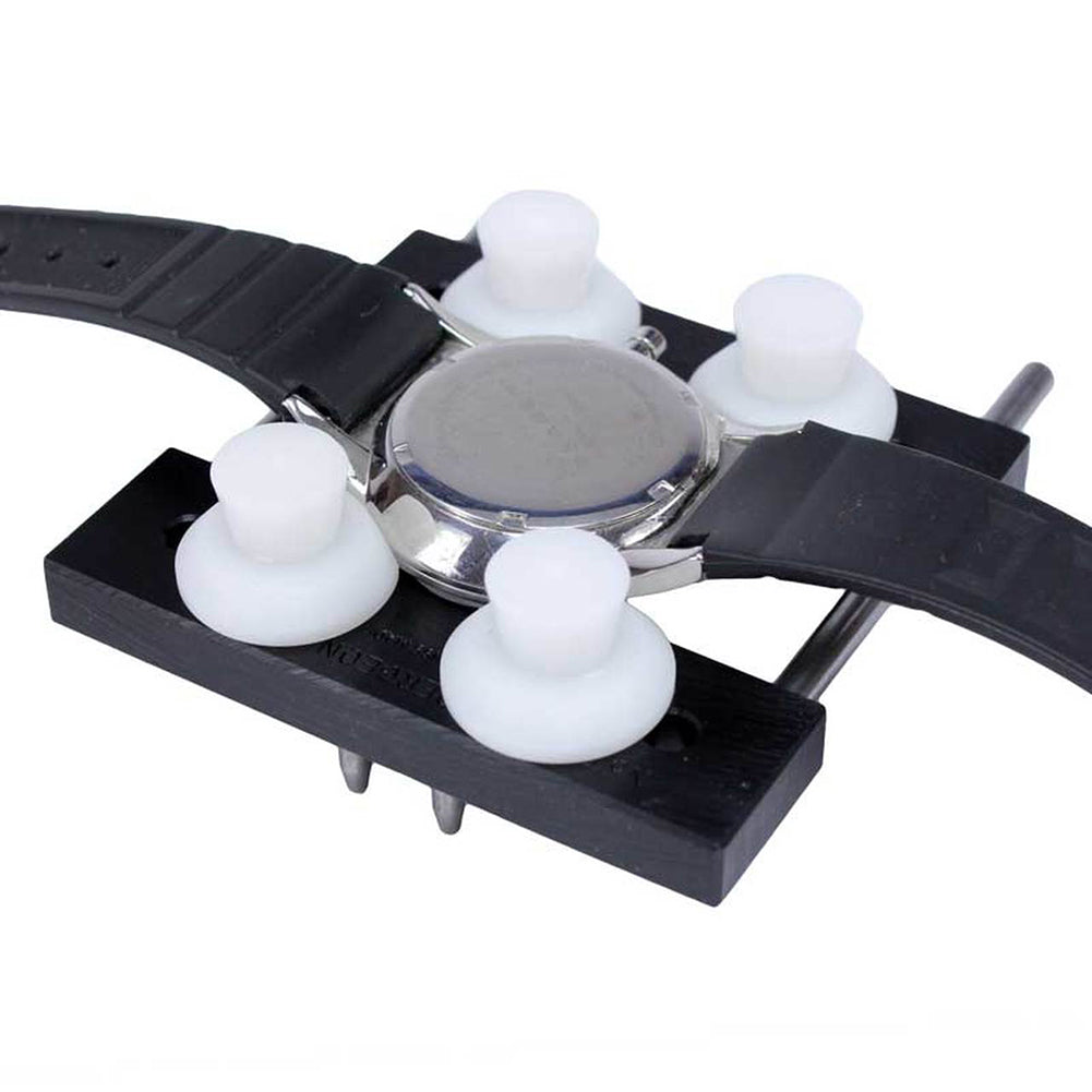 Bergeon 5674 watch case vice jaws holder, durable tool for precise watch repairs and maintenance.