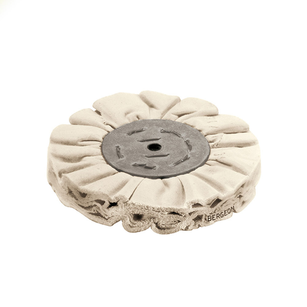 Bergeon 5689 unbleached cotton polishing wheel for watch accessory cleaning and finishing