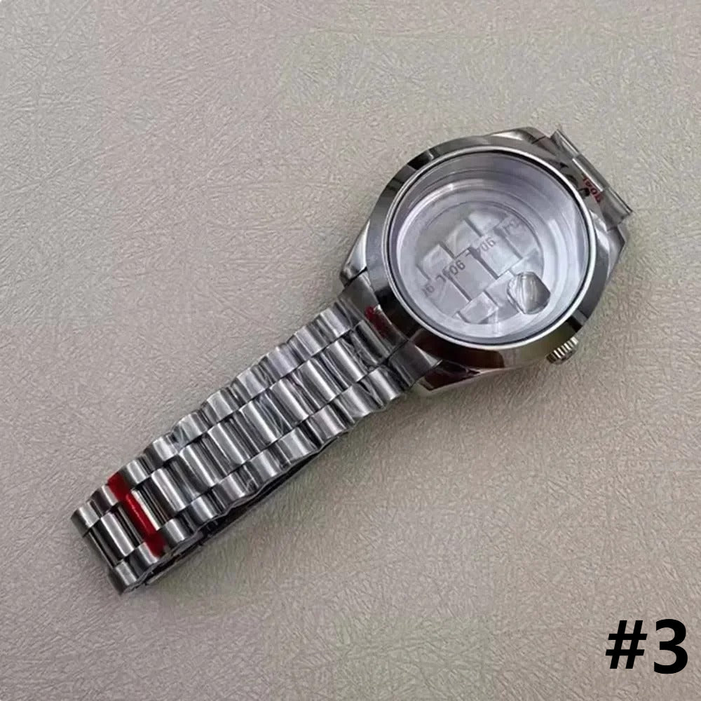 40mm Cyclops Lens Stainless Steel Watch Case & Band Set Fit for 8285 Movement