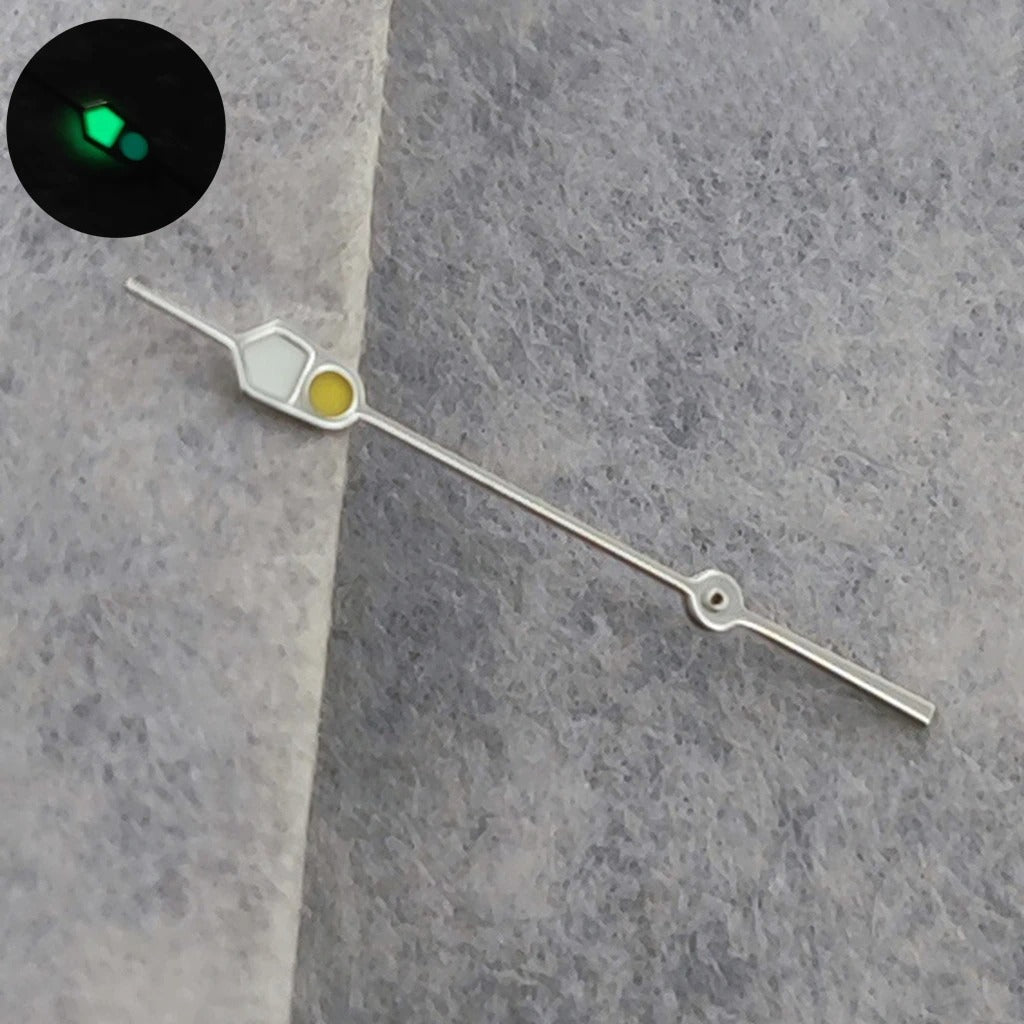 Watch Hands Silver Black For NH35 NH36 7S26 7S36 4R35 4R36 C3 Green Luminous