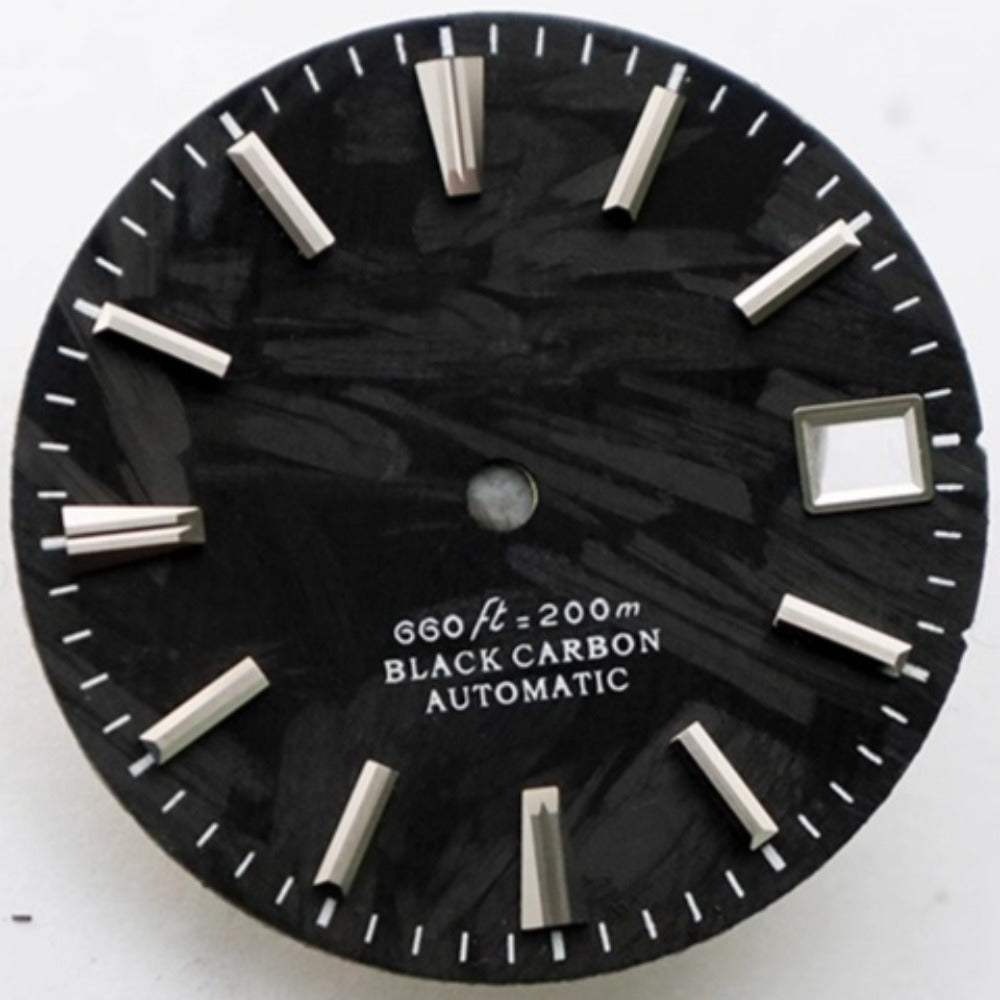 No Lume Grey Vein 28.5mm carbon fiber watch dial for NH34 NH35 movements
