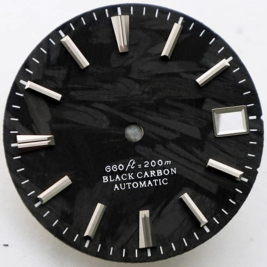 No Lume Grey Vein 28.5mm carbon fiber watch dial for NH34 NH35 movements