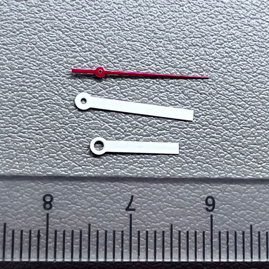 2 Sets 14mm White+Red Painted Square Pointed Watch Hands for Ronda 515 Movement