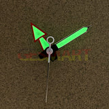 Arrow Shape Red&Silver Trim Green Luminous Watch Hands for NH35/NH36/4R/7S