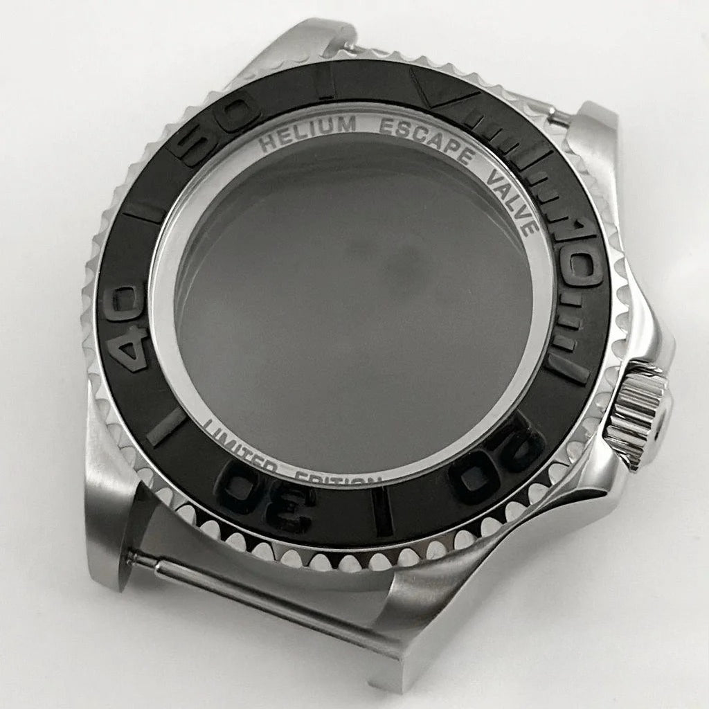 44mm Watch Case for Deep SEA Style for NH34 NH35 NH36 Rotating Bezel Solid Back