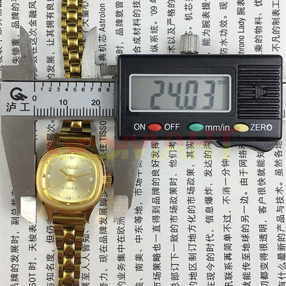 24mm SHANGHAI HAIDA lady watch featuring golden nails and champagne dial, manual mechanical movement.