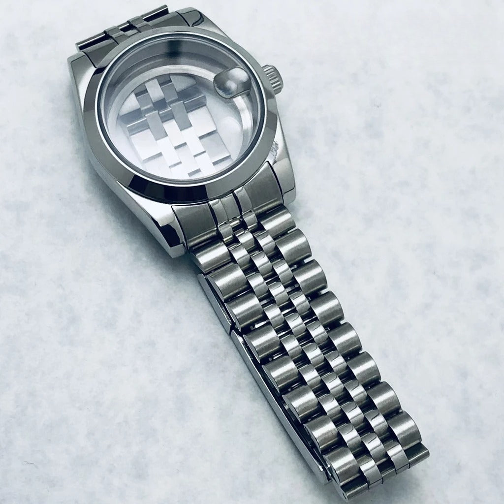 36/40mm Watch Case with Stainless Steel Sapphire Crystal for NH34 NH36 S Crown