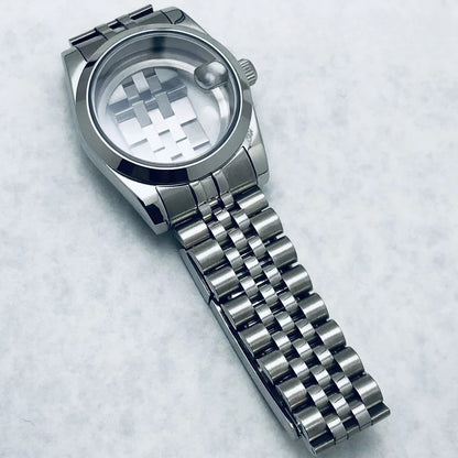 36/40mm Watch Case with Stainless Steel Sapphire Crystal for NH34 NH36 S Crown