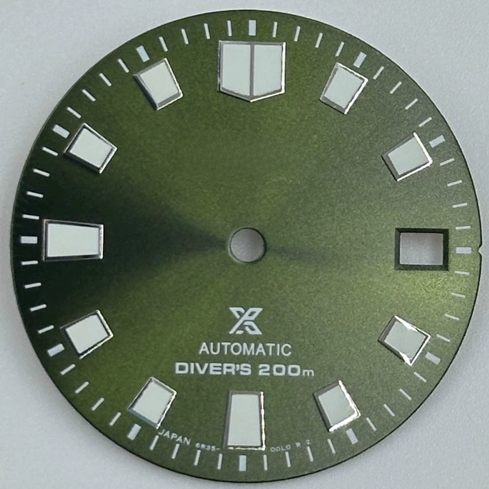 Diving Green luminous watch dial 28.6mm for NH35 NH36 movement.