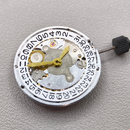 SHANGHAI 2824 Silver Carved Automatic Mechanical Movement Date@3
