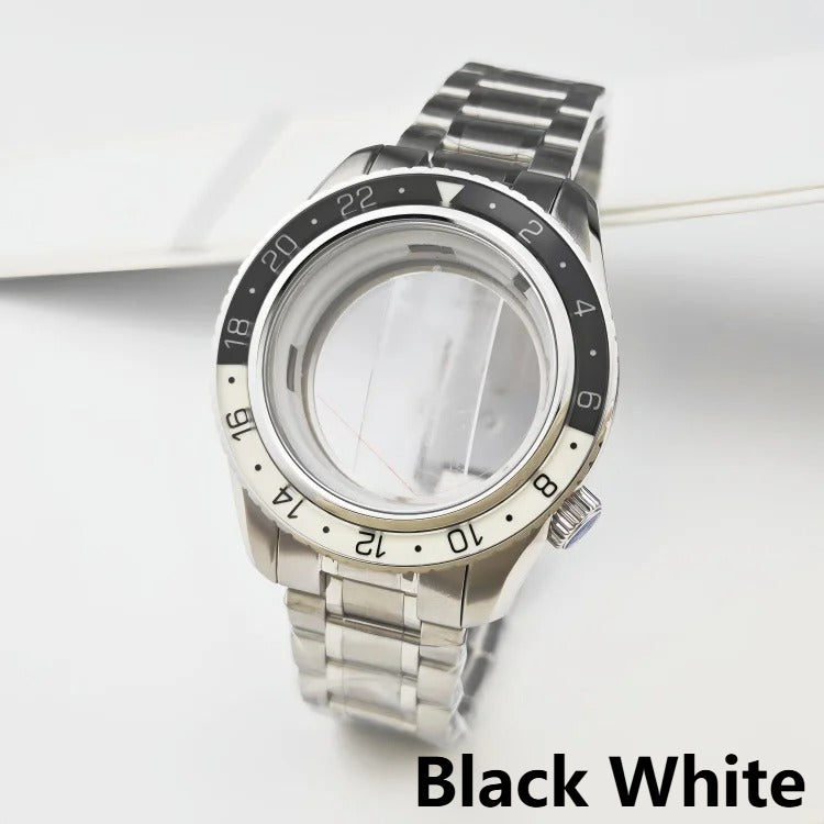 44mm 316L Watch Cases With Green Luminous Bezel for NH34/NH35/NH36/4R35A/4R36A