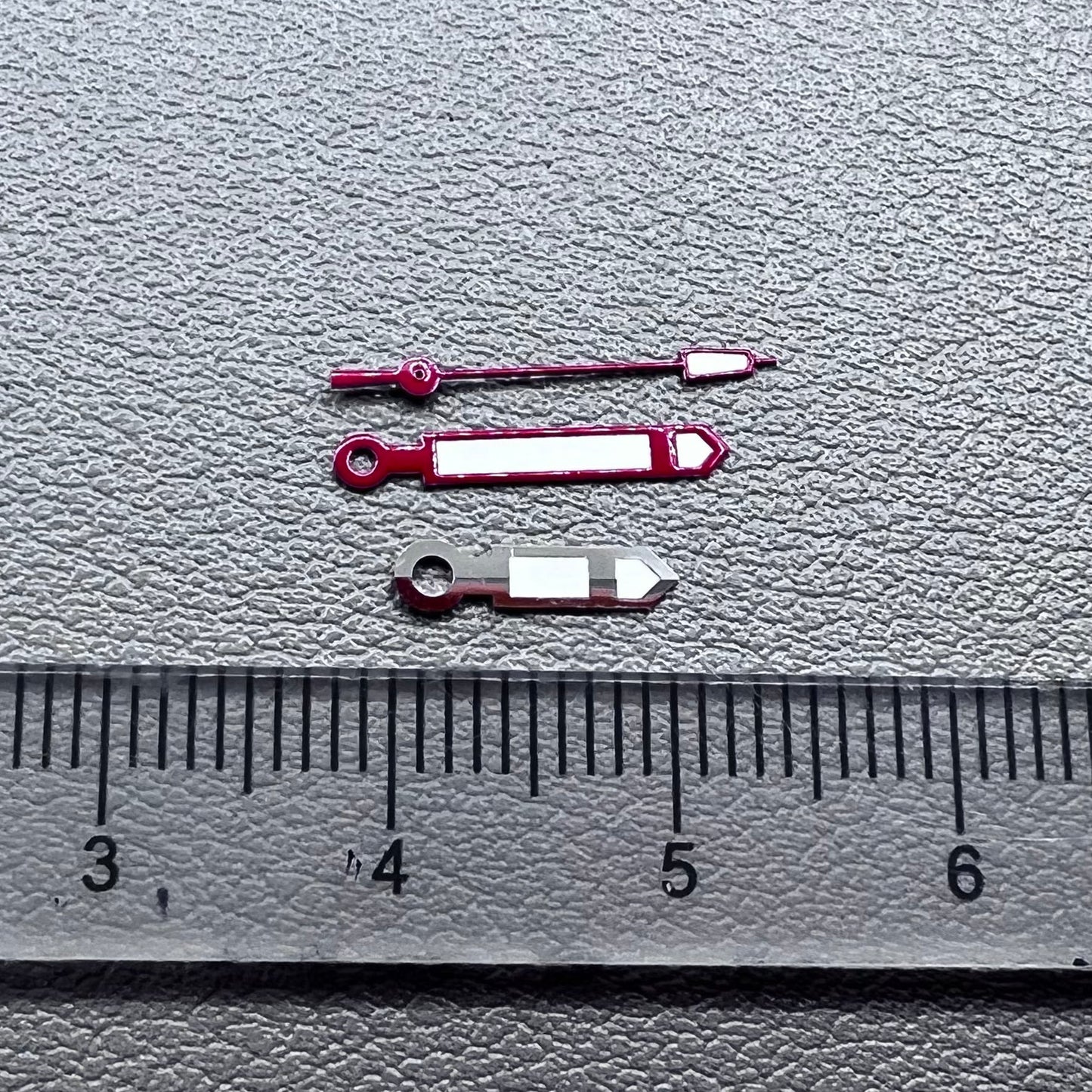 13.6x13.6x9mm Red+Silver Trim Watch Hands for Miyota 8215 8205 821A Mingzhu 2813