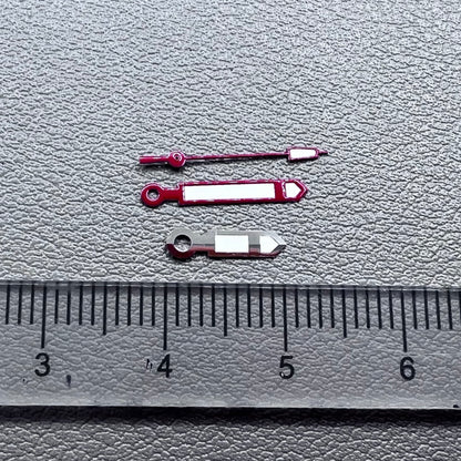13.6x13.6x9mm Red+Silver Trim Watch Hands for Miyota 8215 8205 821A Mingzhu 2813