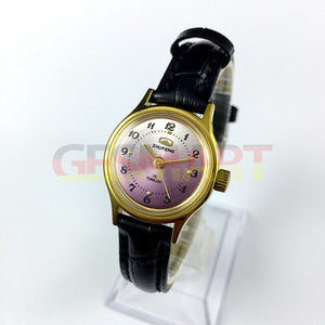 Round Case 3 Hands Purple Background Zhufeng Manual Mechanical Ladies Watch