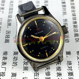 26mm TAISHAN Manual Mechanical Lady Watch 19 Jews Black Case Black Dial 3 Hands