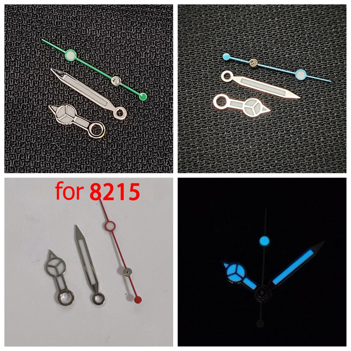 Modified Blue Luminous Watch Hands for Pearl 2813 3804 Miyota 8205 8215 Movement
