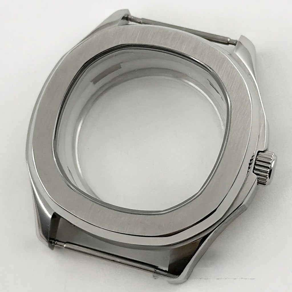 40mm Nautilus Rubber Strap Sapphire Glass Watch Case for NH34/35 NH36 NH38 4R35