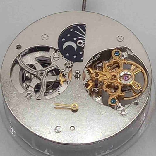 China Made Silver Hollow Mechanical Movement Hollow Part At 12 Big Flywheel