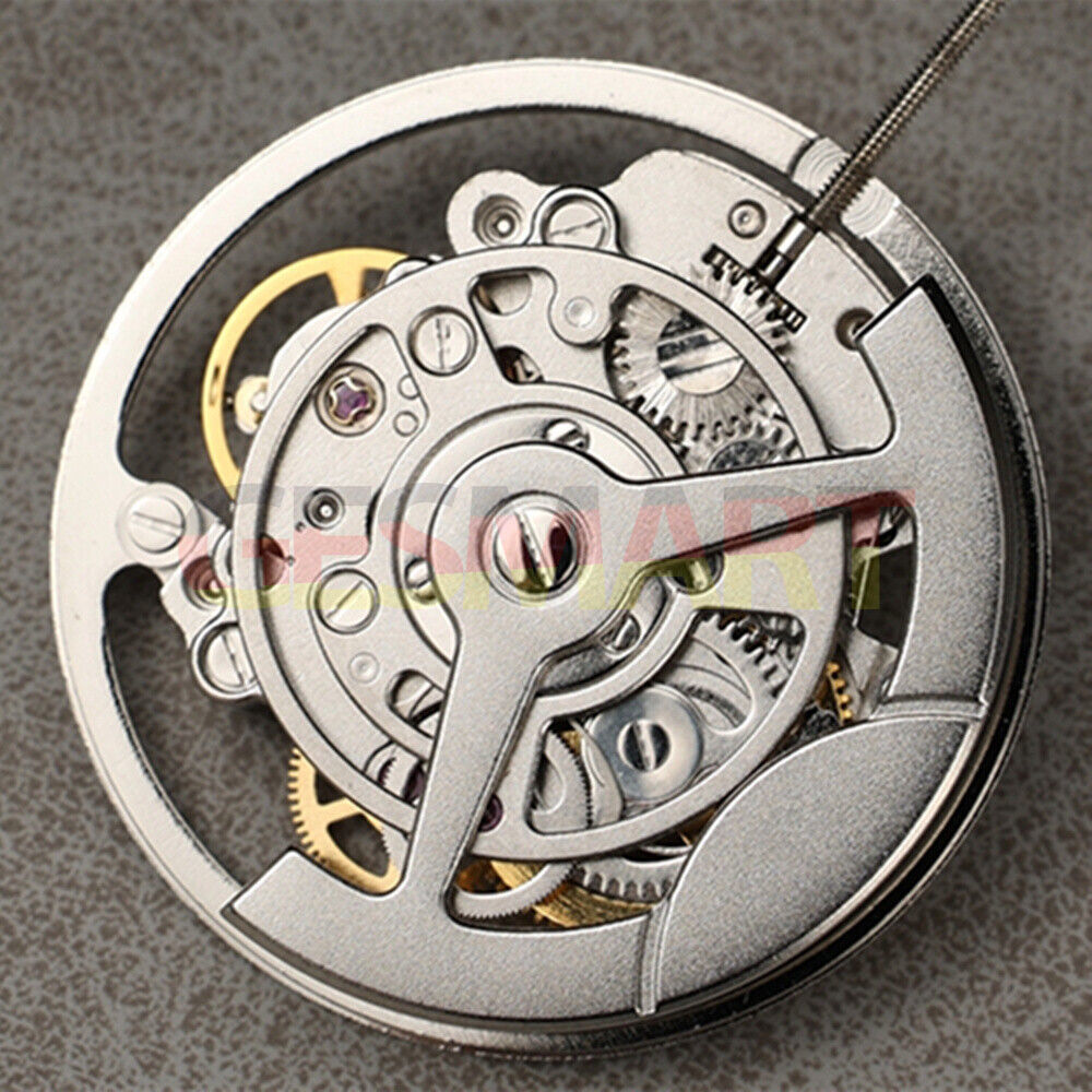 Shanghai brand silver hollow watch accessory showcasing multifunctional automatic mechanical movement details.