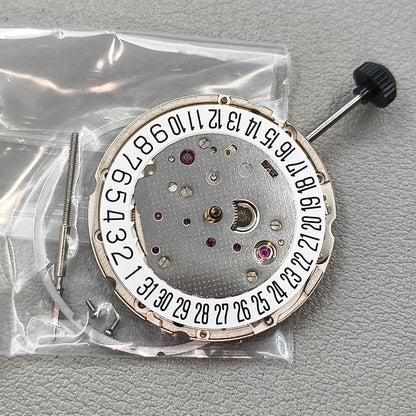 Japan Miyota 9015 Automatic Mechanical Movement Silver Plated Date@6