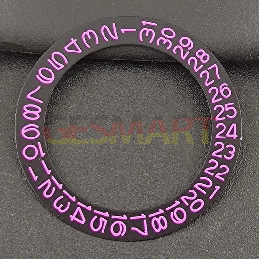 Pink date wheel overlay for NH35 NH36 watch movement on black background.
