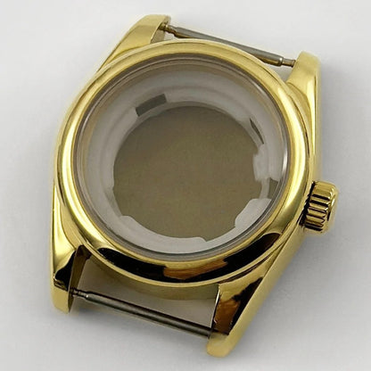Ladies 31MM Round Bezel Sapphire Glass Jubilee bracelet Watch Case Fit NH05 NH06