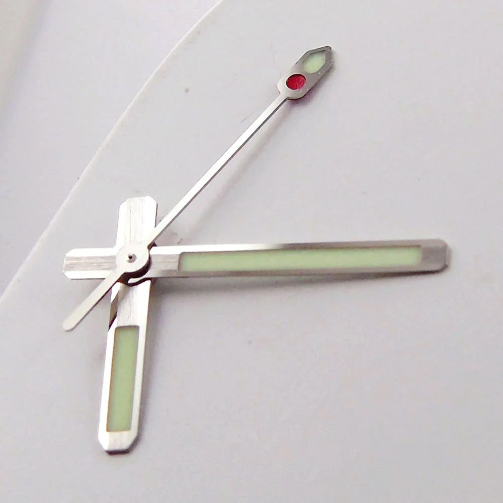 Super Japan C3 luminous watch hands set for NH35 NH36 movement, precise wristwatch replacement needles.