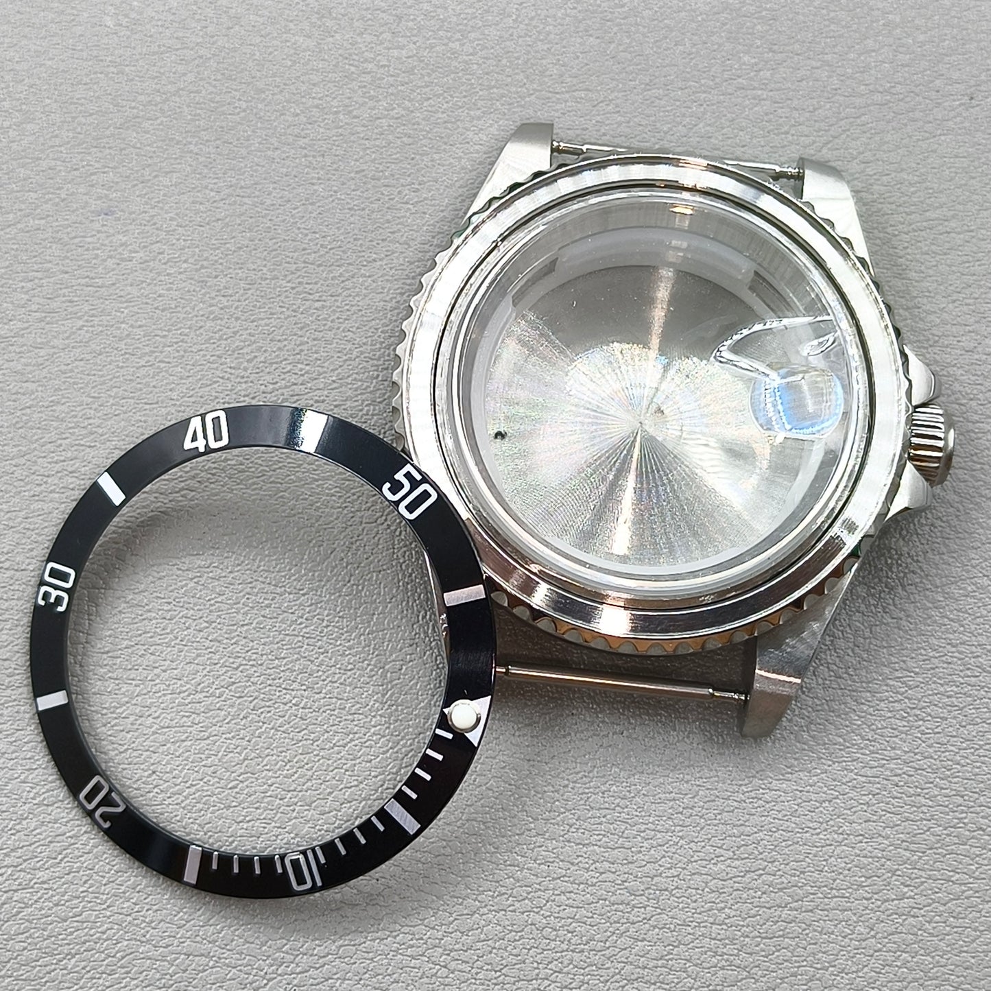 40MM Black Watch Case for MIYOTA 8215 2813 3804 2836 Case Back Cover Sapphire Glass