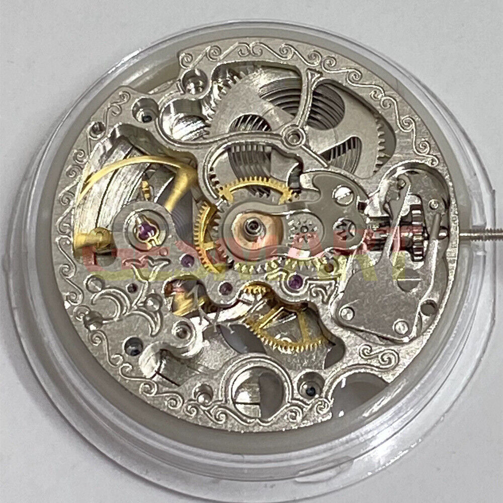 China Made 7120 Silver hollow automatic watch movement with large mechanical design for watch accessories.