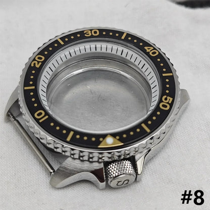 41.5mm White Chapter Ring+Bezel Stainless Steel Case Set for SKX007 NH35/NH36/4R
