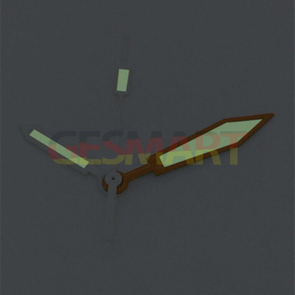 White and orange luminous watch hands for Asian 8215/2813/8205 movement, improving visibility and style.