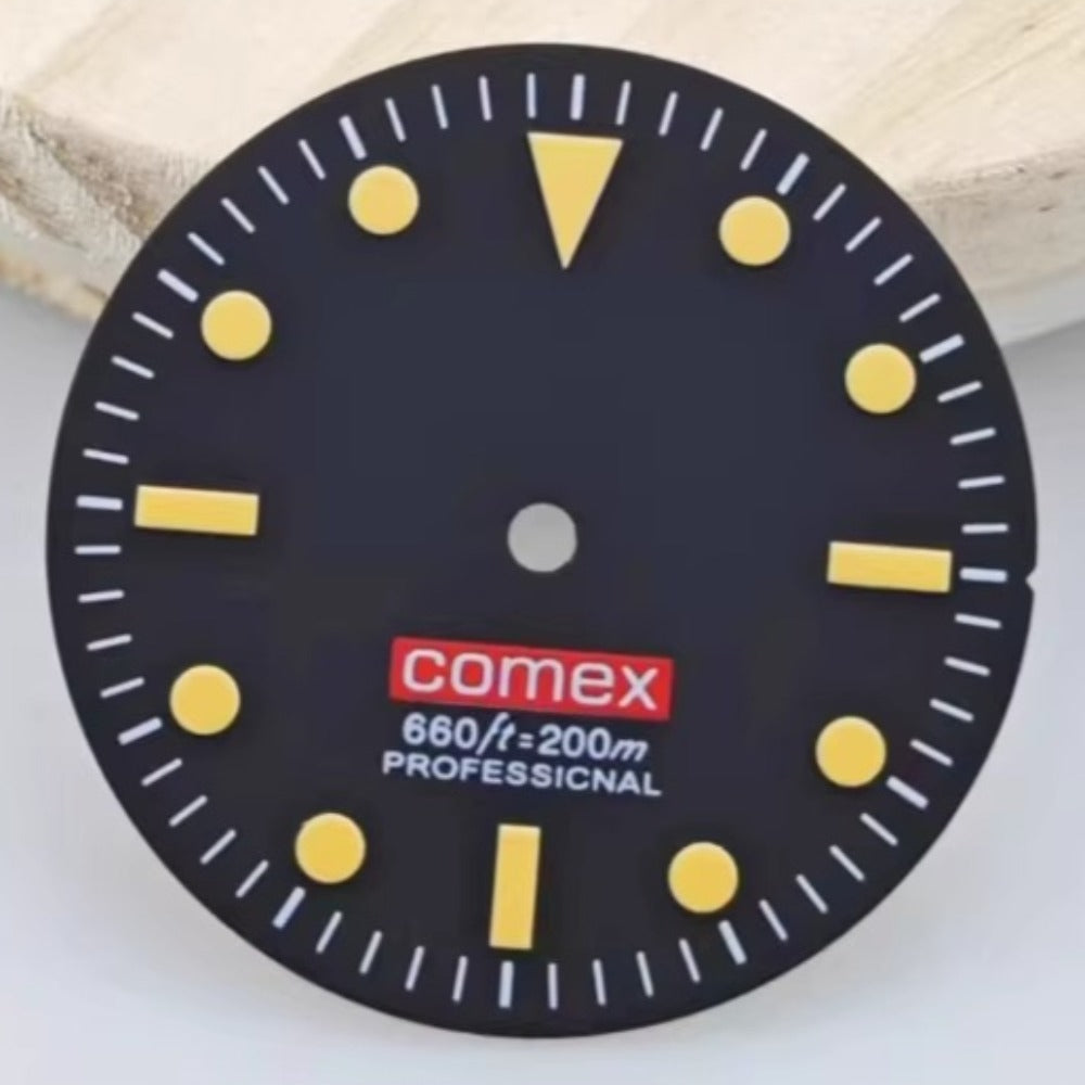 28.5mm No Calendar Green Lume Watch Dial Fit for NH35/NH36/4R35 Movement