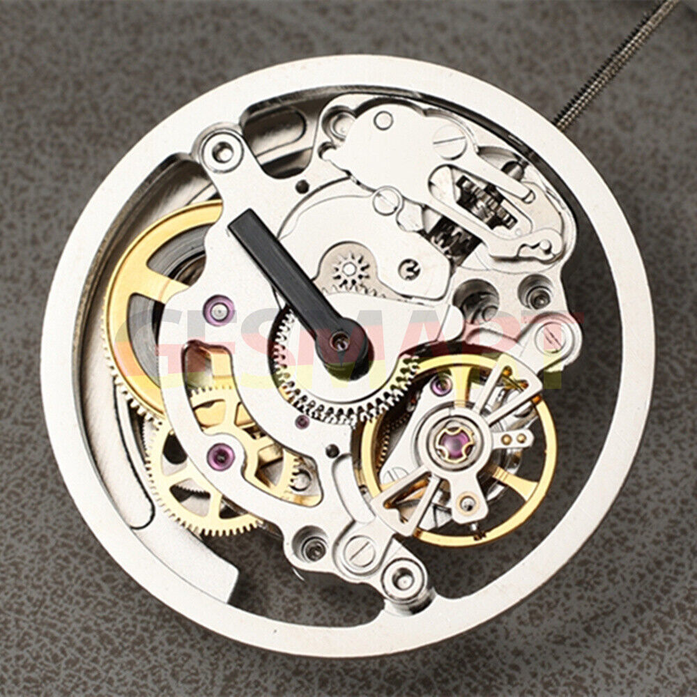 Shanghai brand silver hollow watch accessory highlighting intricate automatic mechanical movement.