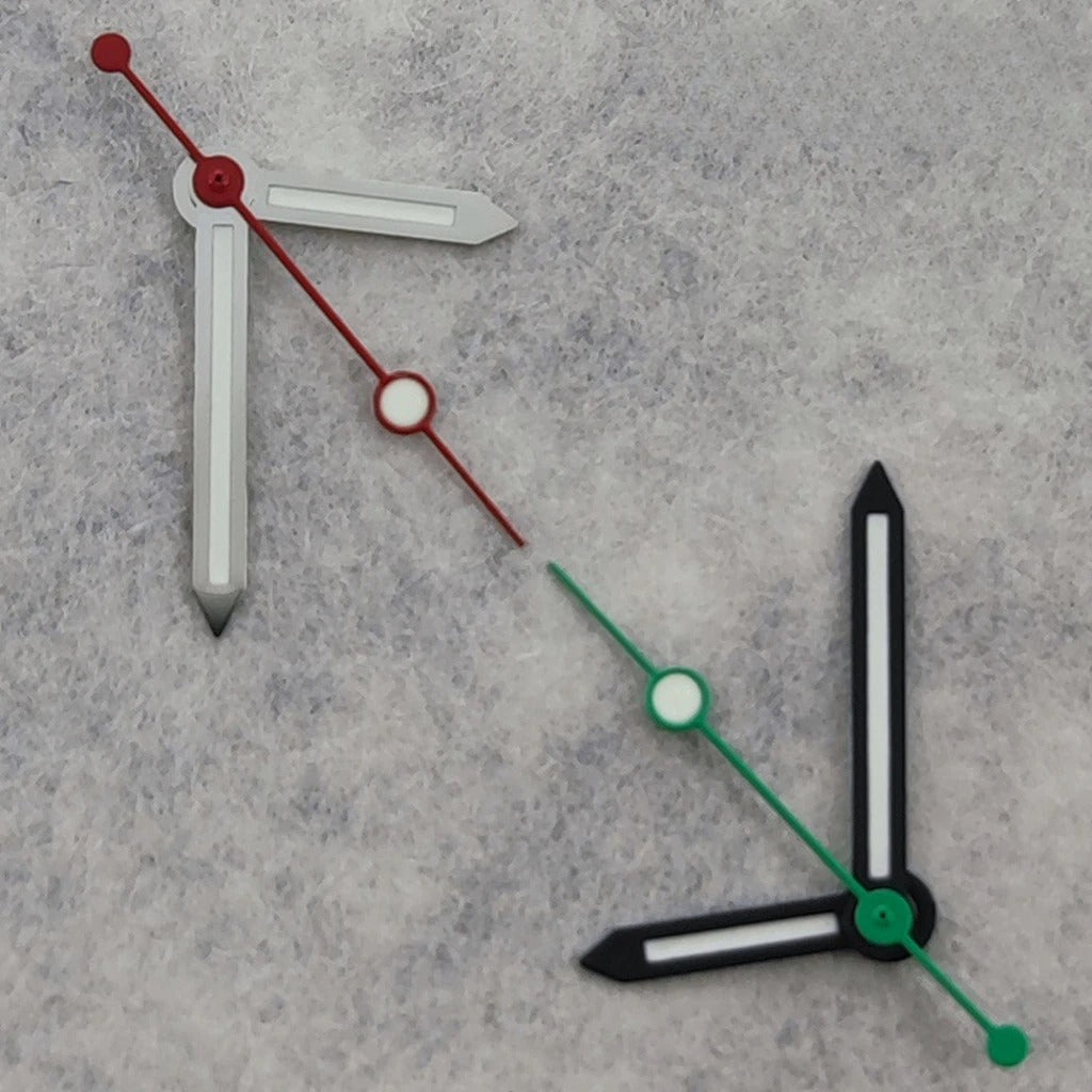 Silver/Black  Watch Hands For NH34 NH35 NH36 NH38 7S26 4R35 4R36 Green Luminous