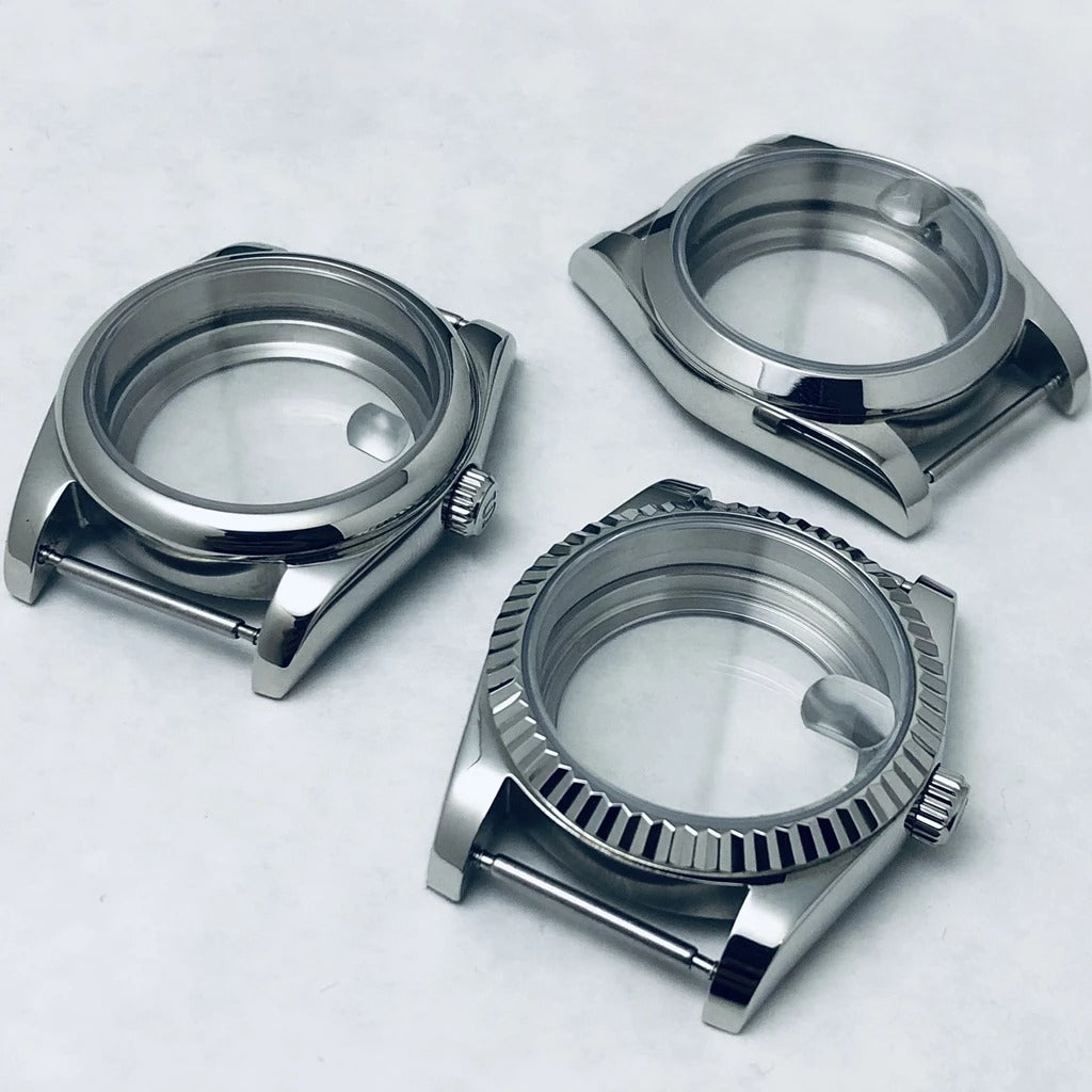 36/40mm S Crown Steel Sapphire Watch Case For NH34 NH35 NH36 ETA 2824 PT5000