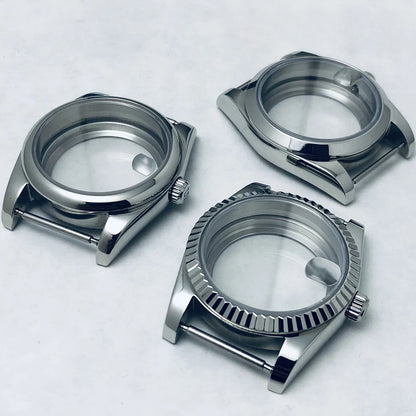36/40mm S Crown Steel Sapphire Watch Case For NH34 NH35 NH36 ETA 2824 PT5000
