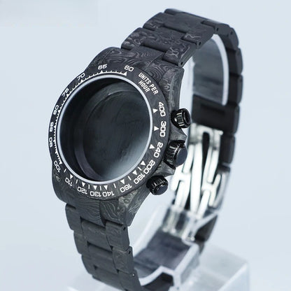 Carbon Fiber Case 38mm Yellow Text Carbon Fiber Bezel, Sapphire Crystal, 3ATM