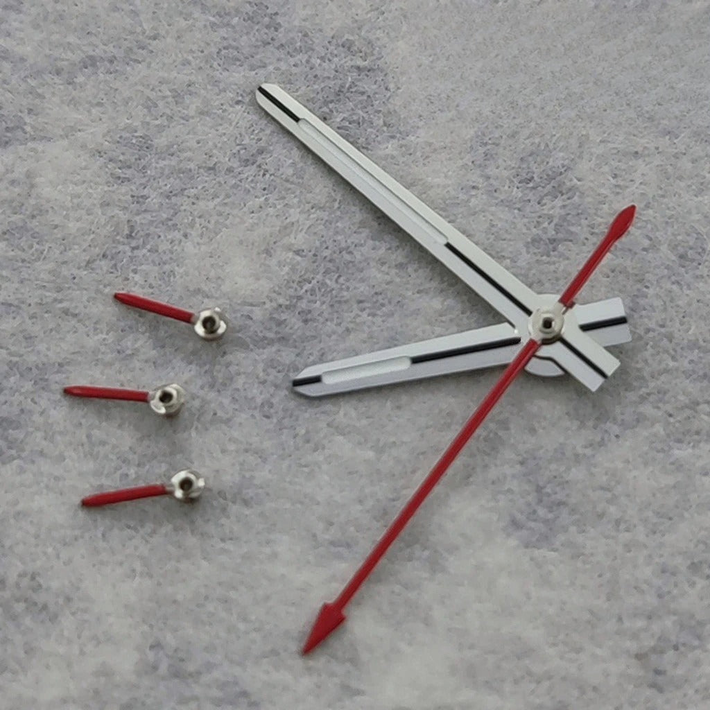 Modified Silver Red For VK63 VK64 Quartz 6 Pins Green Luminous Watches Hands