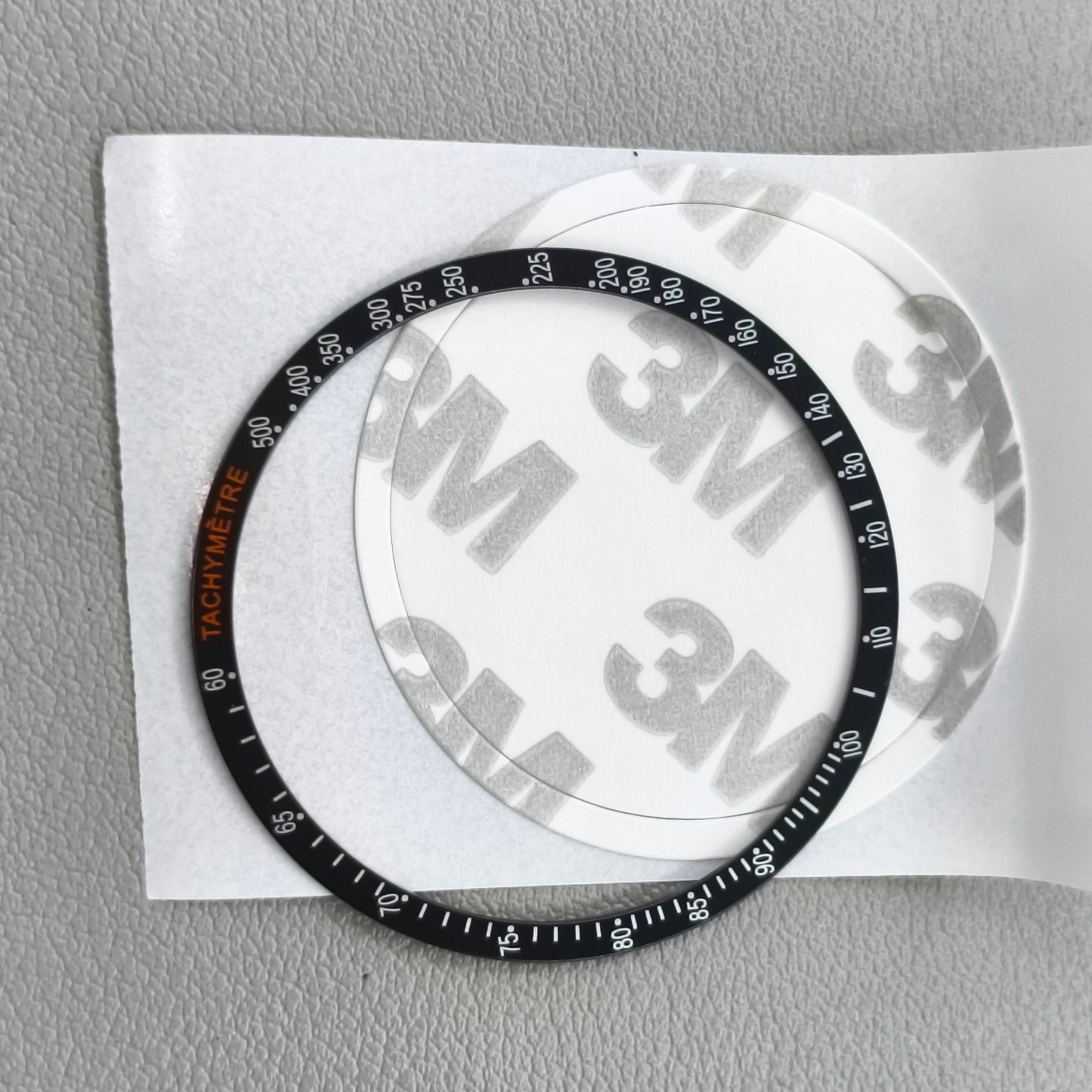 38.5mm Aluminum Alloy Watch Bezel Black Ring+White Font for Omega Speedmaster