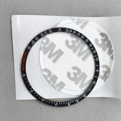 38.5mm Aluminum Alloy Watch Bezel Black Ring+White Font for Omega Speedmaster